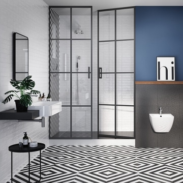 Геометрия и минимализм в интерьере ванной комнаты